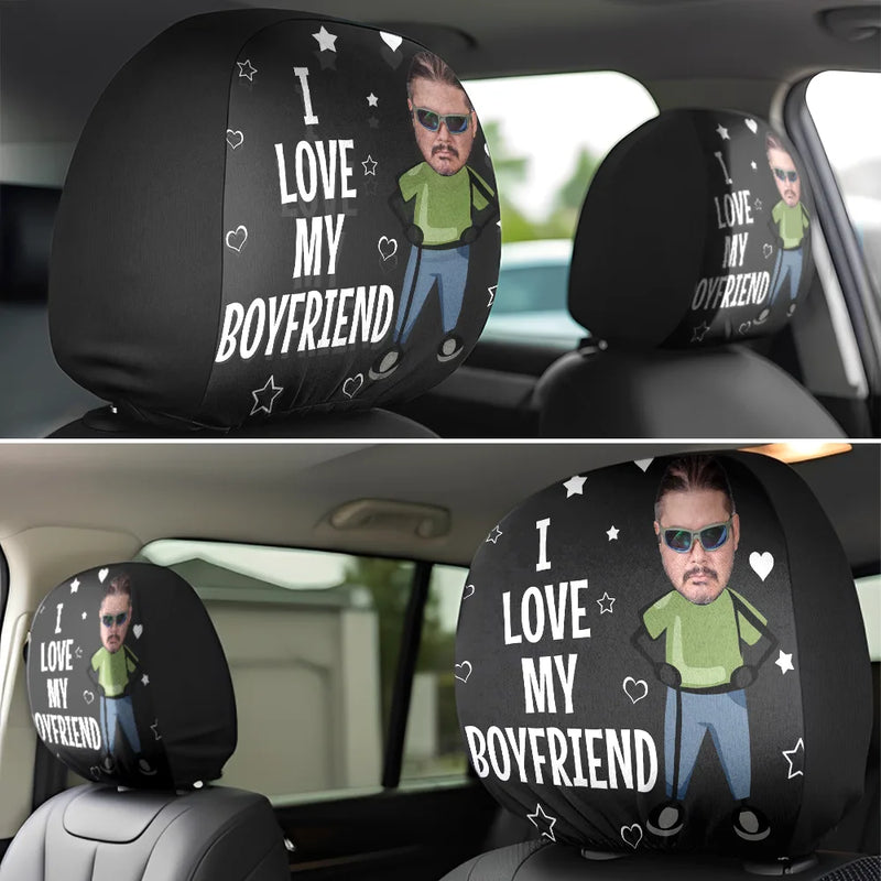 Custom Photo Funny I Love My Wife Husband - Personalized Car Headrest Covers