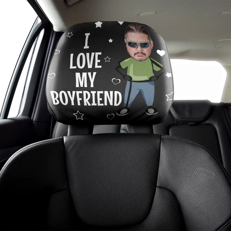 Custom Photo Funny I Love My Wife Husband - Personalized Car Headrest Covers