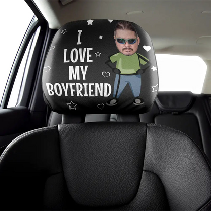 Custom Photo Funny I Love My Wife Husband - Personalized Car Headrest Covers
