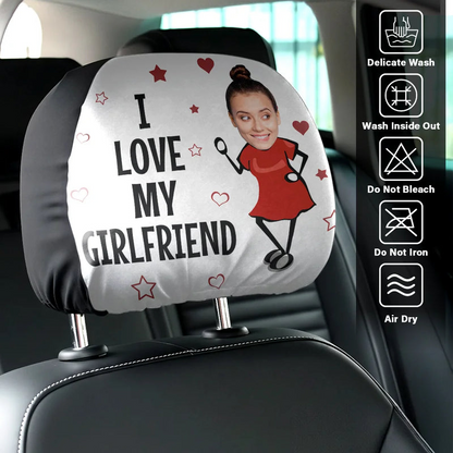 Custom Photo Funny I Love My Wife Husband - Personalized Car Headrest Covers