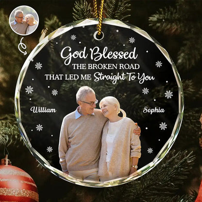 Custom Photo God Gave Me You - Personalized Circle Acrylic Ornament