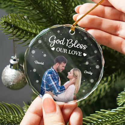 Custom Photo God Gave Me You - Personalized Circle Acrylic Ornament