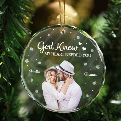 Custom Photo God Gave Me You - Personalized Circle Acrylic Ornament