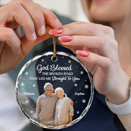 Custom Photo God Gave Me You - Personalized Circle Acrylic Ornament
