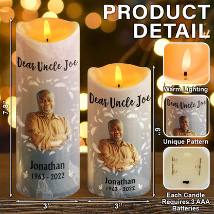 Custom Photo God Has You In His Keeping We Have You In Our Hearts - Personalized Flameless LED Candle