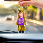 Custom Photo Graduation Cap Gown Stole - Personalized Acrylic Car Hanger