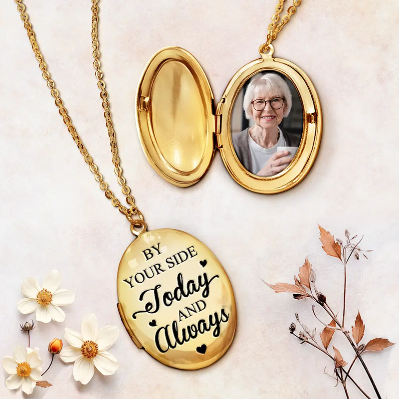 Custom Photo Graduation Walking Beside You Memorial - Personalized Locket Necklace