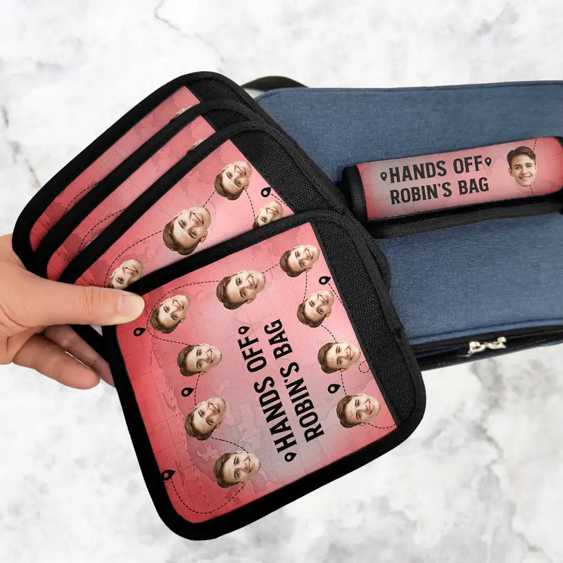 Custom Photo Hands Off My Bag - Personalized Luggage Handle Wrap