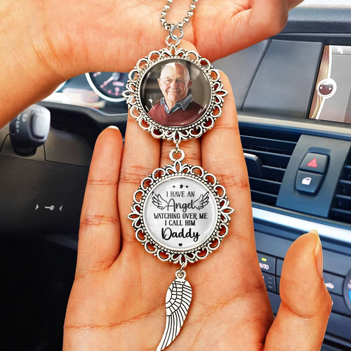 Custom Photo Have An Angel Watching Over Me - Personalized Photo Pendant Charm