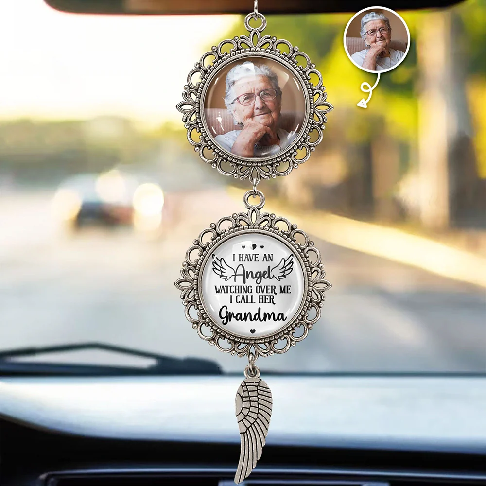 Custom Photo Have An Angel Watching Over Me - Personalized Photo Pendant Charm