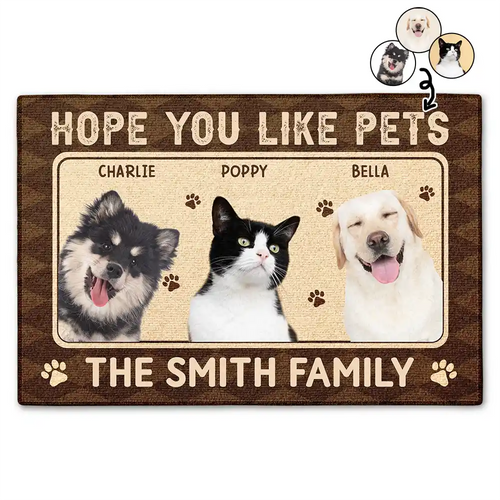 Custom Photo Hope You You Like Pets - Personalized Doormat