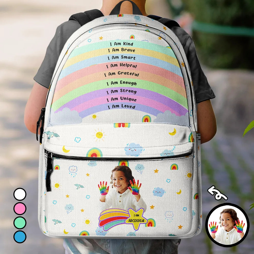 Custom Photo I Am Affirmations - Personalized Canvas Backpack