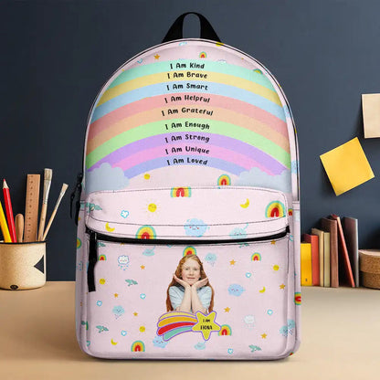 Custom Photo I Am Affirmations - Personalized Canvas Backpack