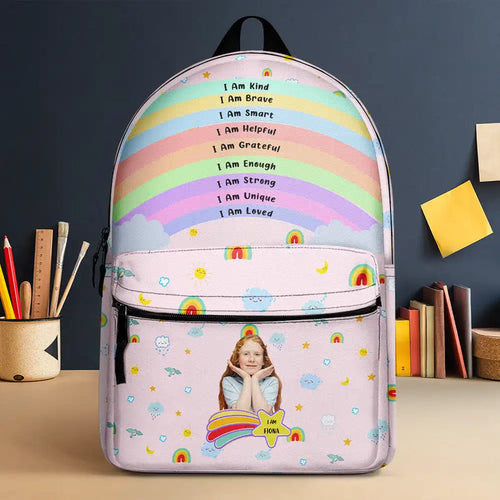 Custom Photo I Am Affirmations - Personalized Canvas Backpack