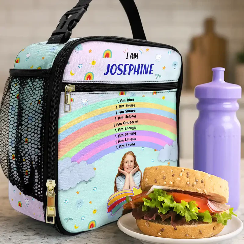 Custom Photo I Am Affirmations - Personalized Kids Lunch Bag