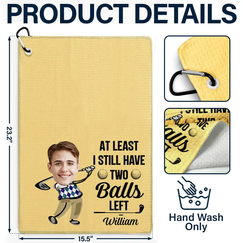 Custom Photo I Use This Towel To Clean My Balls - Personalized Golf Towel
