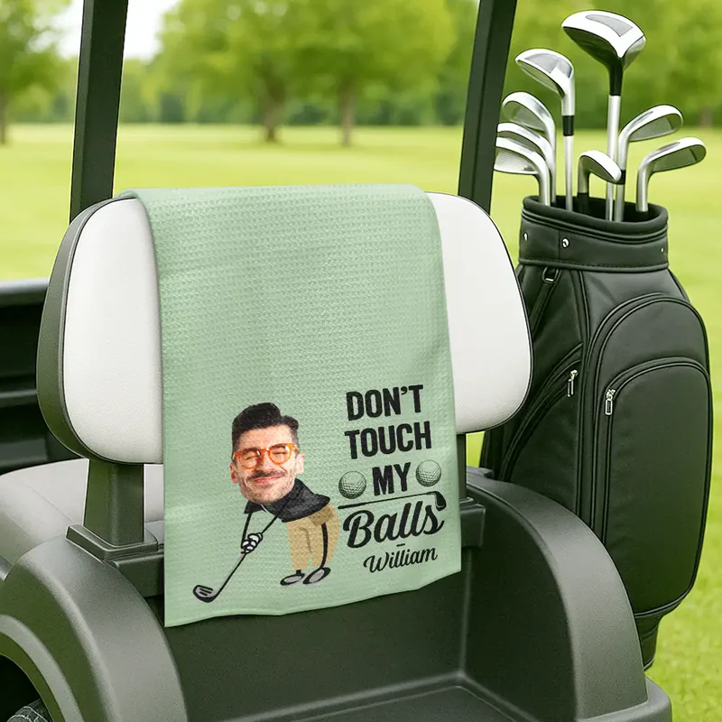Custom Photo I Use This Towel To Clean My Balls - Personalized Golf Towel