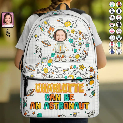 Custom Photo Kid Can Be Anything - Personalized Canvas Backpack