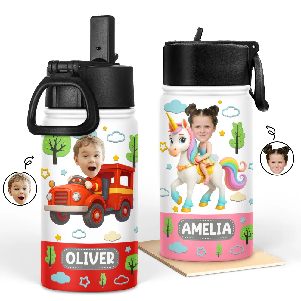 Custom Photo Kid Toy Car - Personalized Kids Water Bottle