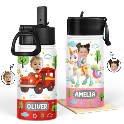 Custom Photo Kid Toy Car - Personalized Kids Water Bottle