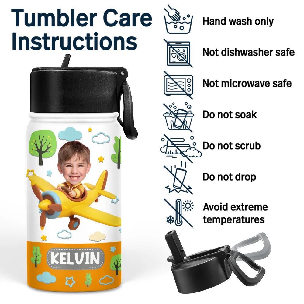 Custom Photo Kid Toy Car - Personalized Kids Water Bottle