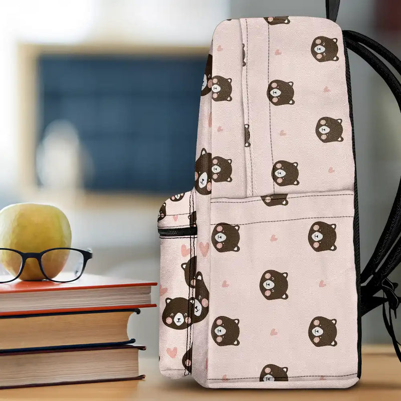 Custom Photo Kid's Dinosaur Unicorn Bear Adventure - Personalized Canvas Backpack