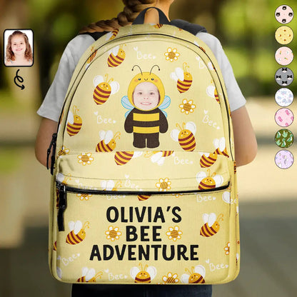 Custom Photo Kid's Dinosaur Unicorn Bear Adventure - Personalized Canvas Backpack