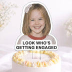 Custom Photo Look Who's Getting Married - Personalized Acrylic Cake Topper