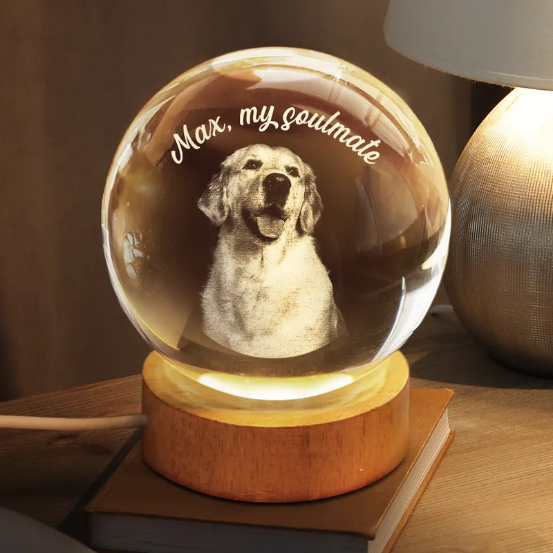 Custom Photo Loving Family Siblings Besties - Personalized Crystal Globe Lamp