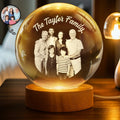 Custom Photo Loving Family Siblings Besties - Personalized Crystal Globe Lamp