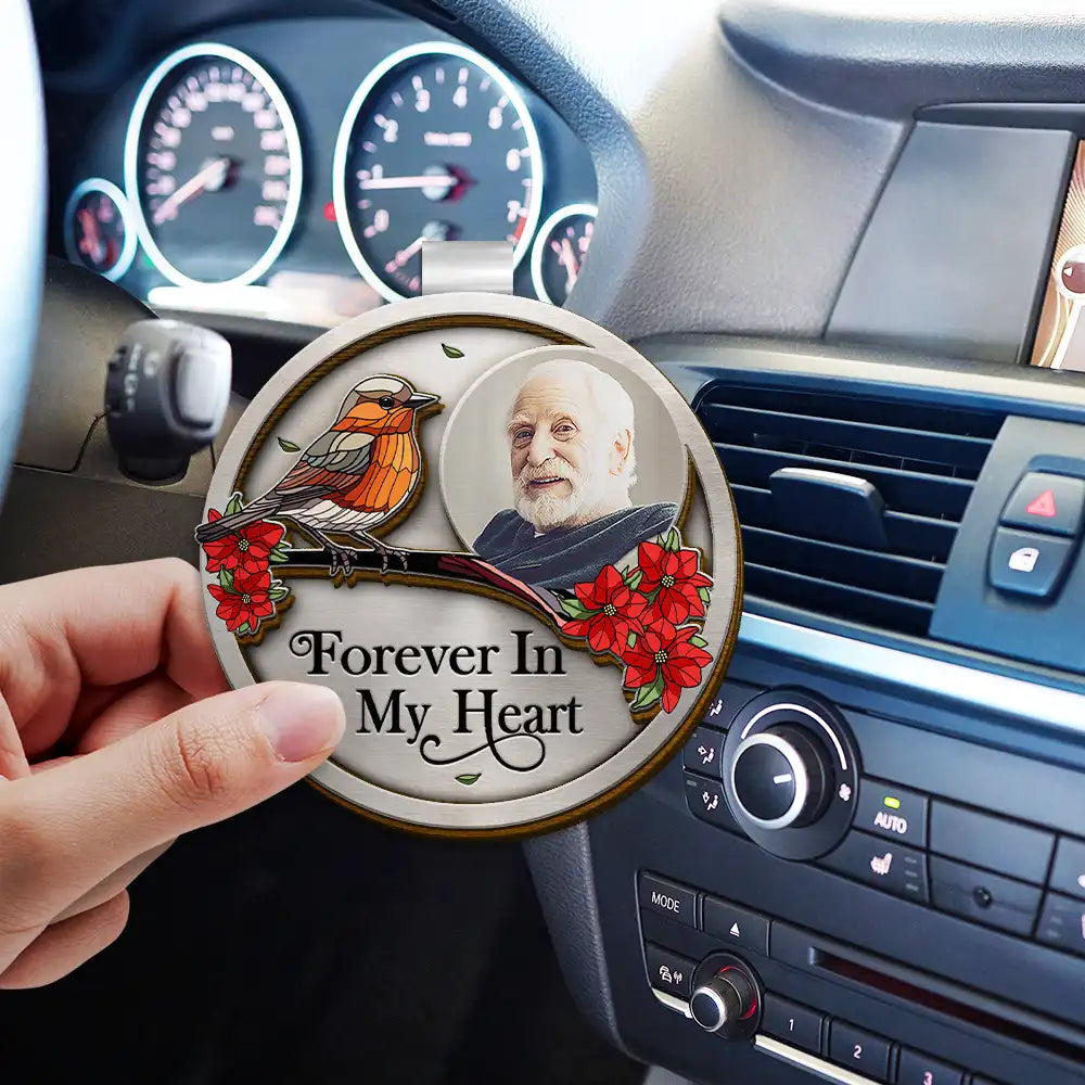 Custom Photo Memorial Although You Cannot See Me I'm Always With You - Personalized Custom Shaped Car Visor Clip