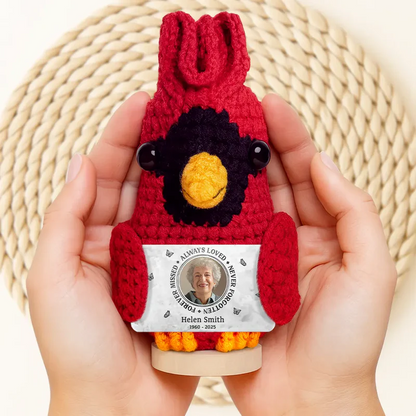 Custom Photo Memorial Always Loved Never Forgotten - Personalized Doll Crochet With Custom Card