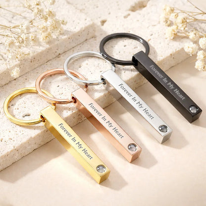 Custom Photo Memorial In Loving Memory Family And Pet - Personalized Photo Projection Keychain