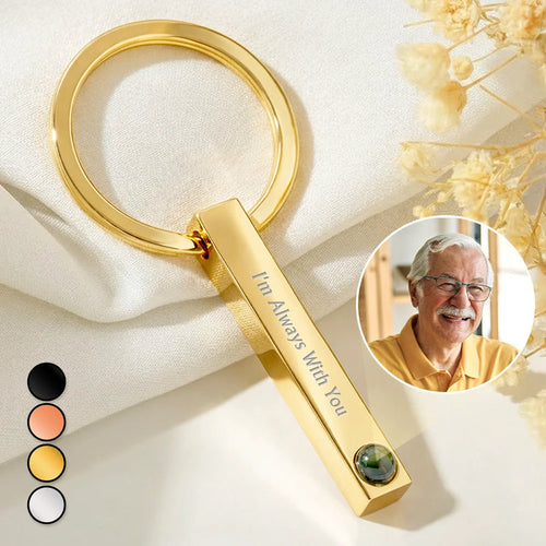 Custom Photo Memorial In Loving Memory Family And Pet - Personalized Photo Projection Keychain