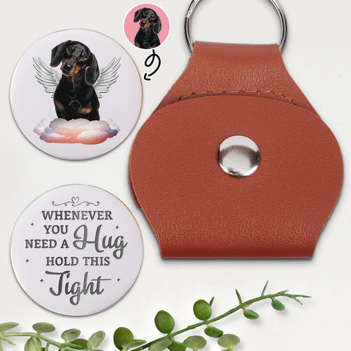 Custom Photo Memorial Whenever You Need A Hug Hold This Tight - Personalized Leather Pocket Hug