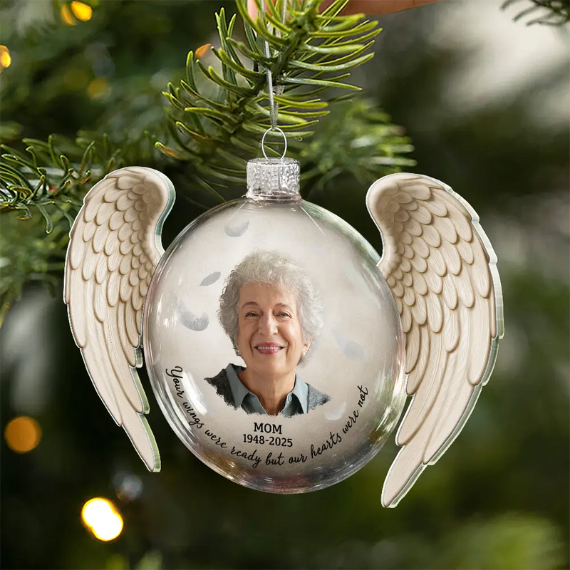 Custom Photo Memorial Your Wings Were Ready - Personalized Custom Shaped Acrylic Ornament