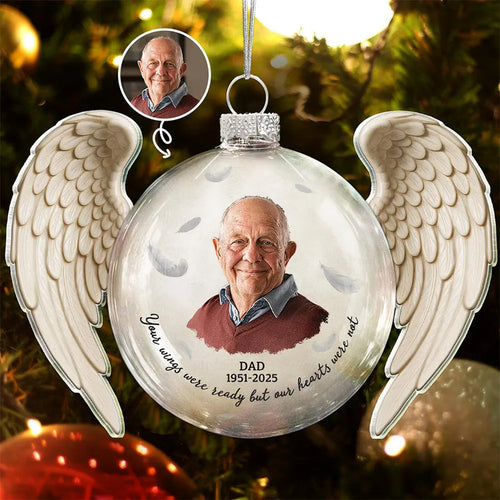 Custom Photo Memorial Your Wings Were Ready - Personalized Custom Shaped Acrylic Ornament