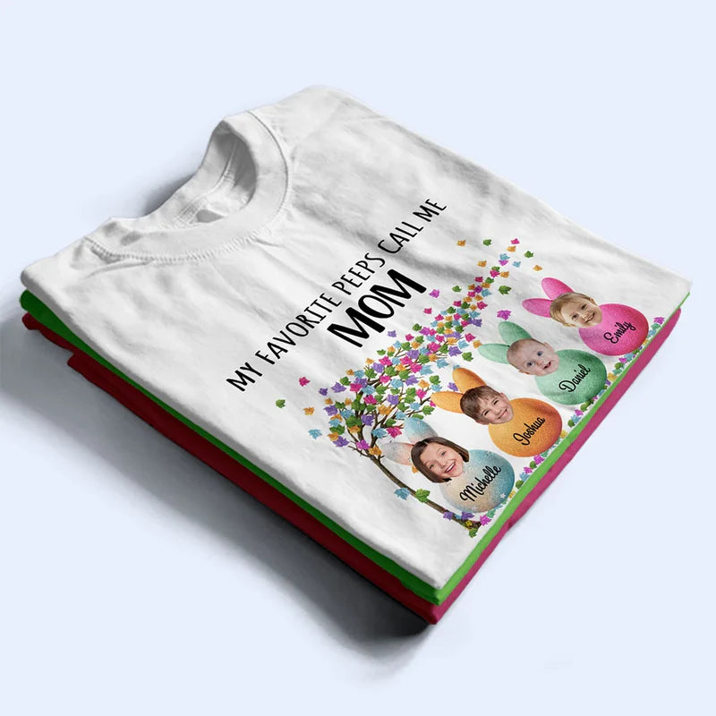 Custom Photo My Favorite Peeps Call Me Grandma - Personalized T Shirt