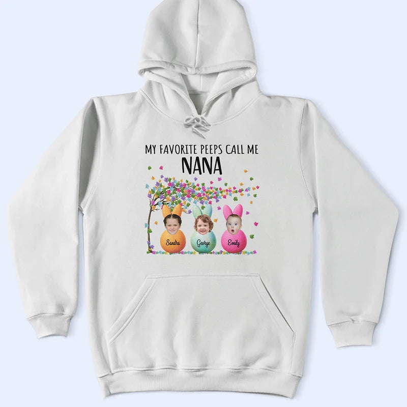 Custom Photo My Favorite Peeps Call Me Grandma - Personalized T Shirt