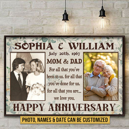 Custom Photo Old Married Couple Anniversary Parents Grandparents For All That Custom Poster
