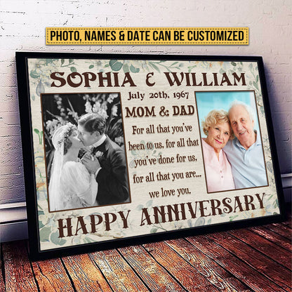 Custom Photo Old Married Couple Anniversary Parents Grandparents For All That Custom Poster