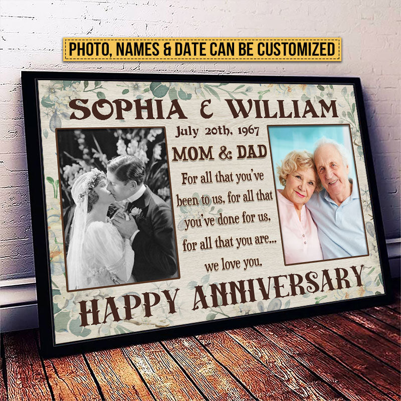 Custom Photo Old Married Couple Anniversary Parents Grandparents For All That Custom Poster
