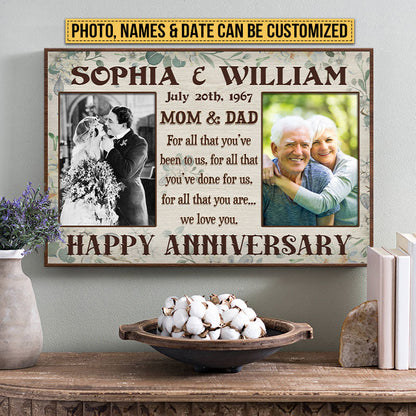 Custom Photo Old Married Couple Anniversary Parents Grandparents For All That Custom Poster