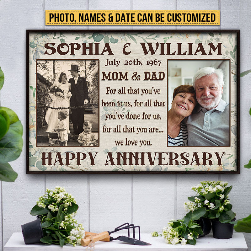 Custom Photo Old Married Couple Anniversary Parents Grandparents For All That Custom Poster