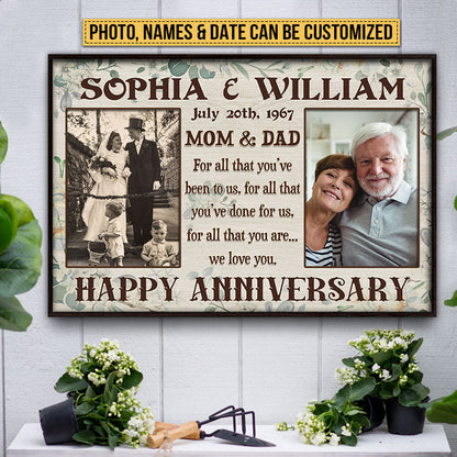 Custom Photo Old Married Couple Anniversary Parents Grandparents For All That Custom Poster