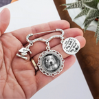 Custom Photo Once By My Side Forever In My Heart - Personalized Graduation Tassel Pin