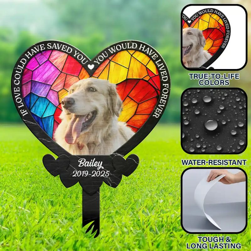 Custom Photo Once By My Side Forever In My Heart - Personalized Metal Garden Stake