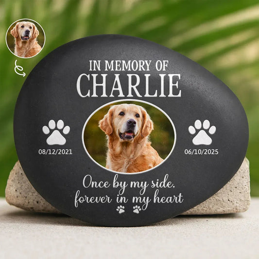 Custom Photo Once By My Side Forever In My Heart - Personalized Printed Rock