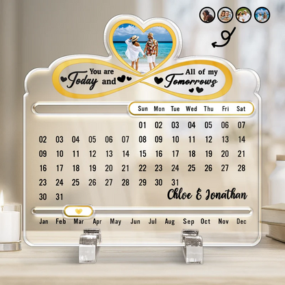 Custom Photo Our Love Is Timeless - Personalized Acrylic Perpetual Desk Calendar