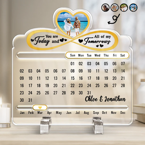 Custom Photo Our Love Is Timeless - Personalized Acrylic Perpetual Desk Calendar